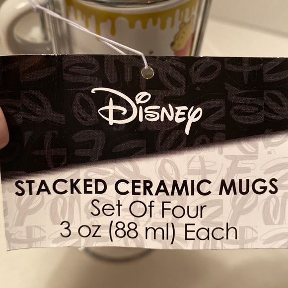 Disney stacked espresso mugs, set of for 4 mugs 3oz each Winnie the Pooh NEW - Picture 4 of 7